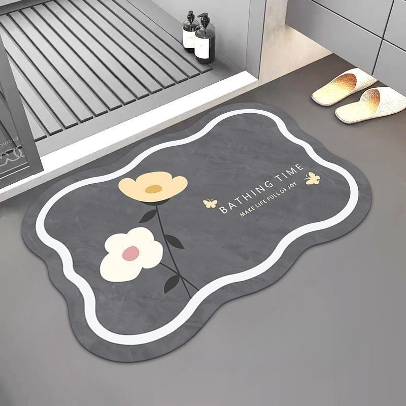 Bamboo Bath Mat - İskandinav Banyo Emici Paspas Diatomlu Toprak