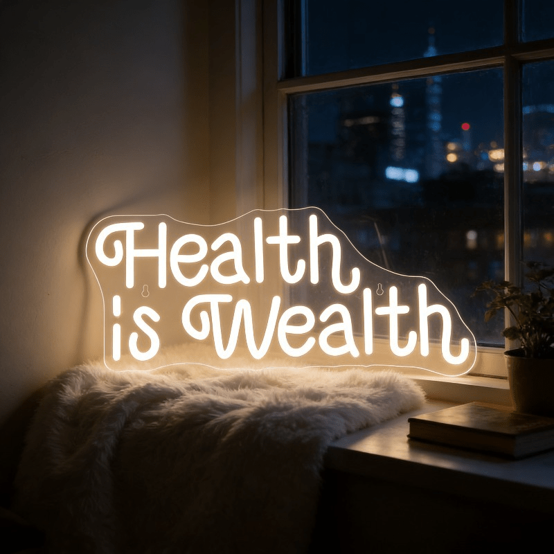Health Wellness Lifestyle - Sağlık, Zenginlik Neon Tabela LED Işıklı