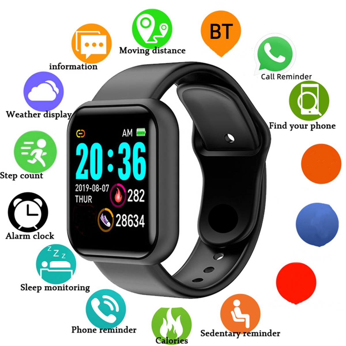 Erkekler Akıllı Saatler Renkli - Health Wellness Bracelet incelemesi ve fiyatı